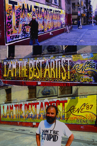 'I Am The Best Artist' wall on West Broadway at Broome Street in Soho, New York City, 1979-1996