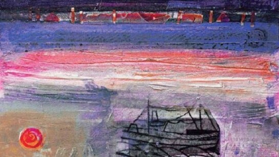 Barbara Rae RA, Inishkeas Memory, Mixed media on canvas, 70 x 70 cm