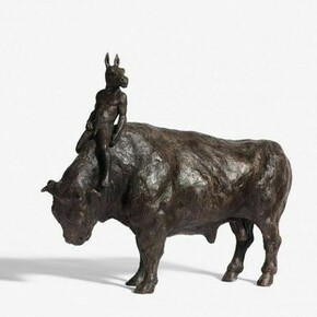 Bull & rider. Bronze resin. 22" x 13" x 6"