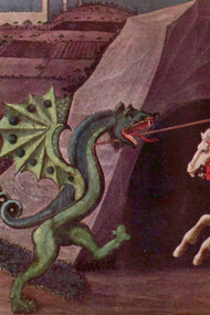 Paolo Uccello. Saint Georges and the Dragon, 1430-35. Oil on wood, 131 x 103 cm