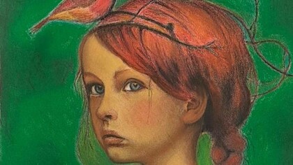 Peppino Fusar Poli, Olivia e l'uccellino, foto di Elisabetta Cantù Berzio