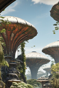 Wasya la città del futuro nella savana, midjourney art (dettaglio), @chiararigottiarchitetto