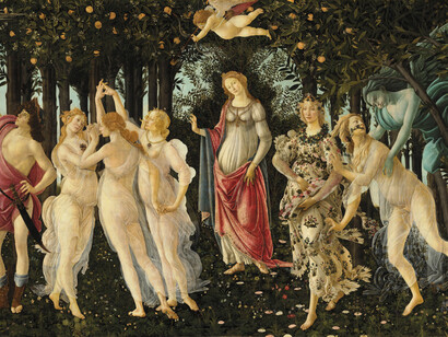 Sandro Botticelli, Jubilate Deo, omnis terra alleluia, ovvero, Il Battesimo del Nuovo Mondo (La Primavera), Firenze, Uffizi