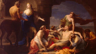 Pompeo Batoni. "Teti richiama Achille dal Centauro Chirone", 1770, San Pietroburgo, Ermitage