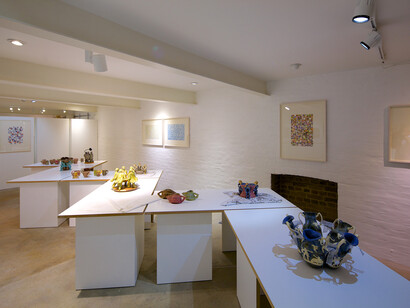 Installation image of Carol McNicoll and Jacqueline Poncelet at Marsden Woo Gallery (2014) image © Philip Sayer, courtesy of Marsden Woo Gallery