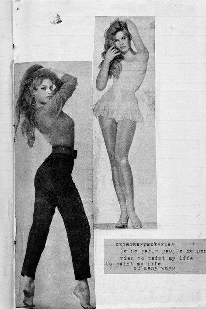 Astrid Klein,
Untitled (je ne parle pas, ...), detail, 1979,
Photowork,
166.5 × 126 cm,
65 1/2 × 49 5/8 inches,
178 × 137 × 5 cm (framed),
70 × 54 × 2 inches (framed),
Edition 2/3 + 1 AP
© Astrid Klein
Courtesy the artist and Sprüth Magers.
Photo: Timo Ohler
