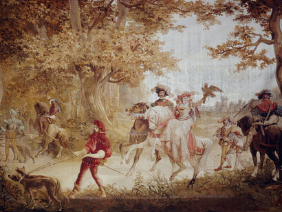 Unknown maker, Riding out to hunt with falcons, second half of the 19th century. Courtesy of the State Hermitage Museum