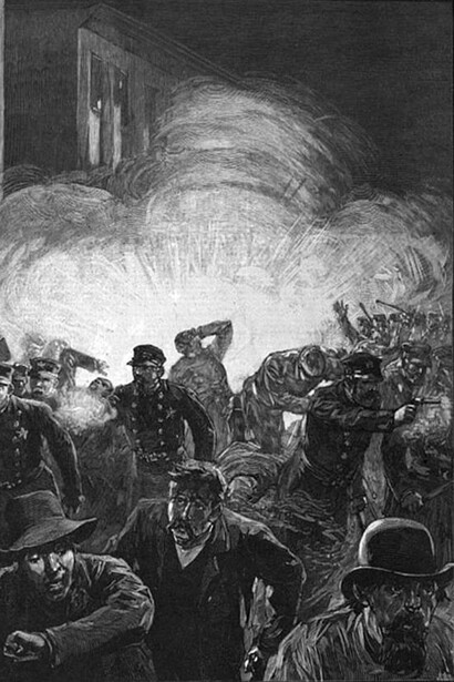 Masacre de Haymarket, autor desconocido (detalle)
