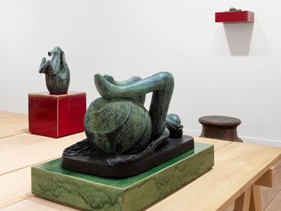 View of Johan Creten's exhibition 'How to Explain the
Sculptures to an Influencer?' at Perrotin Matignon, Paris,
2024. Photo: Tanguy Beurdeley ©Johan Creten/ADAGP,
Paris, 2024. Courtesy of the artist and Perrotin