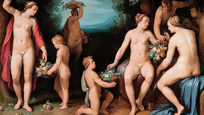 Cornelis van Haarlem  (1562–1638), The Hesperides Filling the Cornucopia