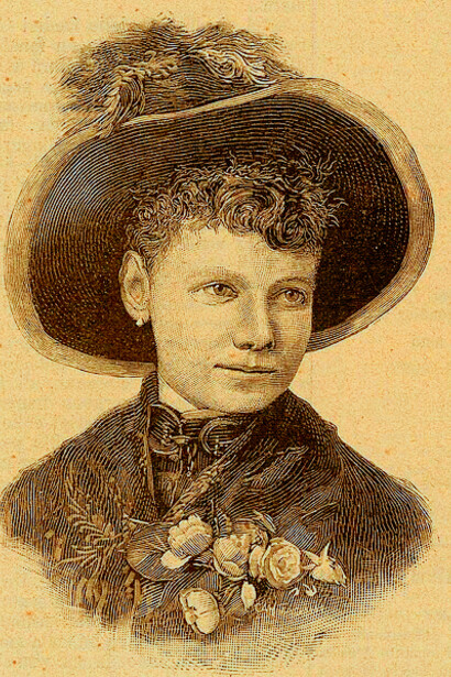 Nellie Bly, xilografia, (1890)