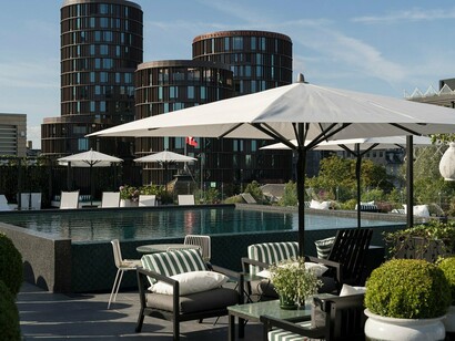 Located within Tivoli Gardens in Copenhagen, Denmark, Nimb Hotel is a five-star boutique hotel housed in a historic 1909 building designed in a Neo-Mudéjar carnival style inspired by 19th-century architecture