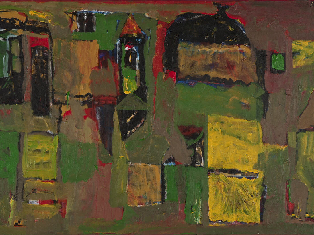 Asaad Arabi, City of Silence, 2014, Acrylic on canvas, 115 x 195 cm