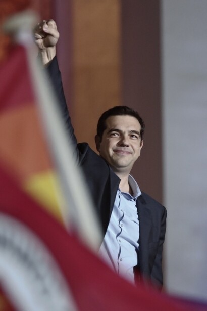 Alexis Tsipras of Syriza on 25 January in Athens. Photograph: Petros Giannakouris/AP