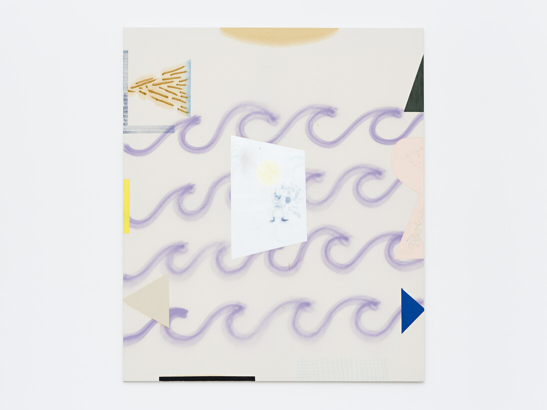 Florian Meisenberg, From the series: 7 seas against dandruff (North Sea), 2014, oil, oilpaint, airbrush and crayons on canvas, Edition: N/A, 200 x 170 x 3,5 cm. Courtesy of Mendes Wood DM, São Paulo