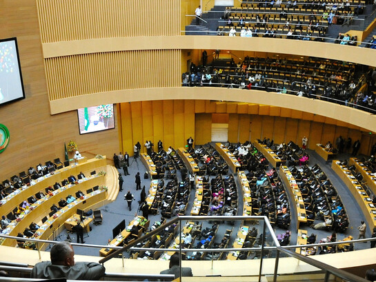 Aperçu du sommet de l'Union africaine marquant son 50e anniversaire, qui s'est tenu à Addis-Abeba, en Éthiopie, le 25 mai 2013