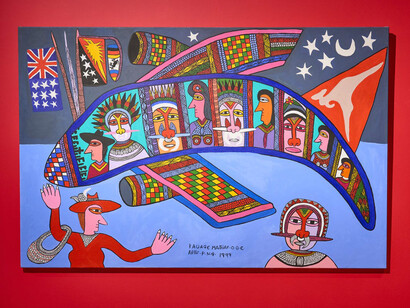 Contemporary painting in Papua New Guinea, exhibition view. Courtesy of De Young Museum