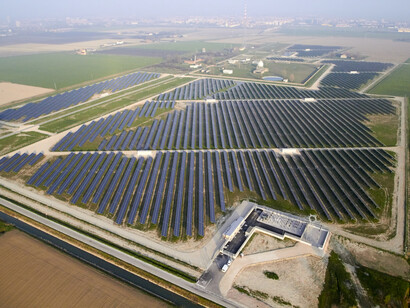 Renewable energy produced with solar panels by the company Tozzi Green