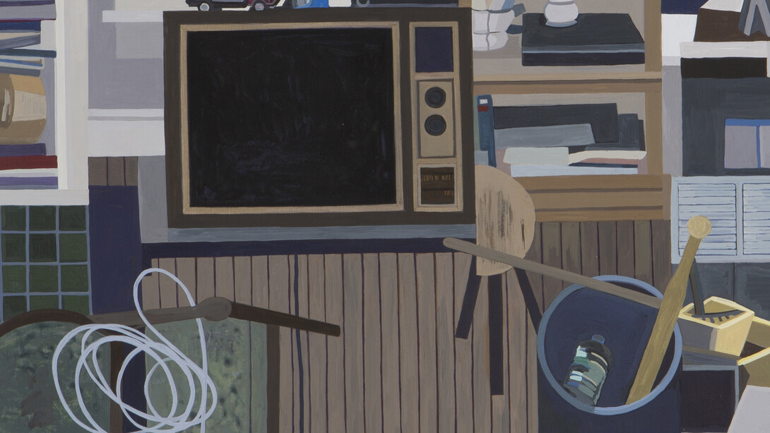 Ann Toebbe
John's Two TVs
2016
Gouache on panel - cm. 45.7x50. Detail