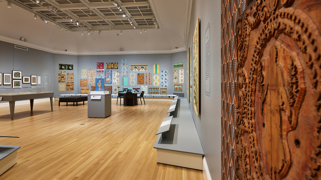 The art of french wallpaper design, exhibition view. Courtesy of Risd Museum