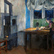 Harriet Backer, By the lamp light, 1890. Courtesy of Kode Museums