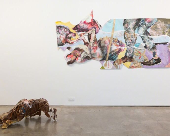 Lavar Munroe, Exhibiition view. Courtesy of Jack Bell Gallery