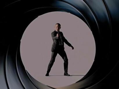 James Bond's classic gun barrel shot at the opening credits
