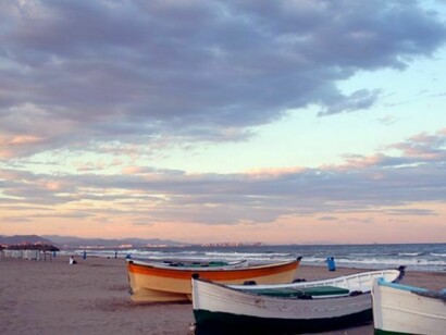 Boats in the beach in Valencia