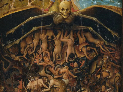 Jan van Eyck; Fragmento de el panel derecho de El juicio final, c. 1441