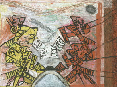 Gerald Wilde, The Marriage of Heaven and Hell, Pastel and gouache on paper, 1971-72, 148 x 207 cm, Courtesy October Gallery, London