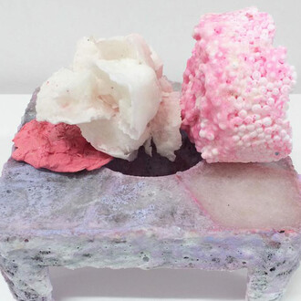 Evelyn O'Connor, Lumbering. Cloddish, 2015
Dimensions variable, brown sauce, sugar, pva glue, strawberry syrup, polyester filling. 