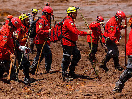 Em Brumadinho, Minas Gerais, Brasil, o desastre ocorreu com o rompimento da barragem I, na mina Córrego do Feijão