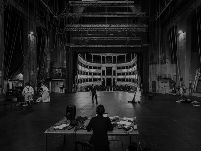 Teatro della Pergola, Firenze. Manu Lalli durante le prove di “Caruso” © Cristina Andolcetti