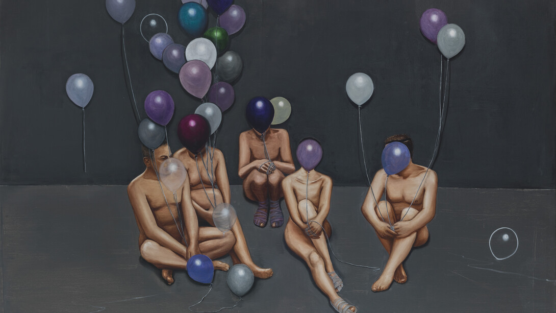 Song Yige, Thinker, 2015, oil on canvas, 248 x 202 cm, courtesy of the artist and Marlborough Fine Art, London