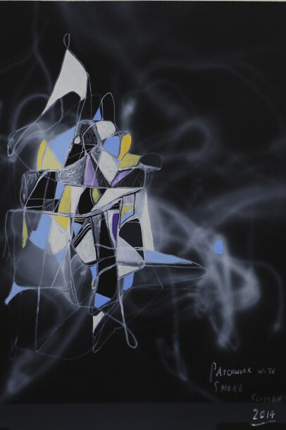 Patchwork with Smoke, 2014, New Zealand, Shane Cotton, Acrylic, 50 x 35 cm (19 ¾ x 13 ¾ in)