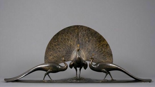 Gaston Lachaise, Peacocks, 1922, bronze, 22 1/2  x 53 x 7 1/2 inches