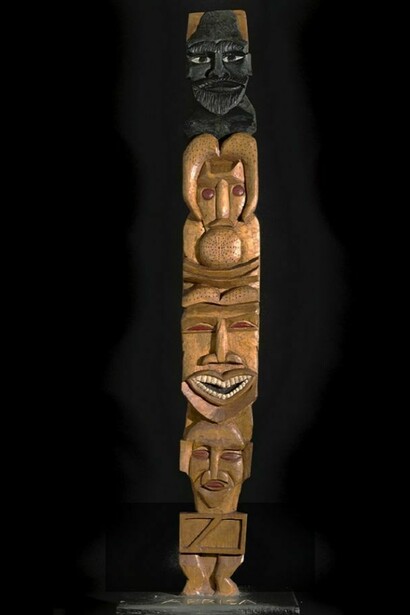 Albert Hoffman, Africa, ND, Painted Mahogany, 45 x 11.5 x 8 inches (114.3 x 29.2 x 20.3 cm)
