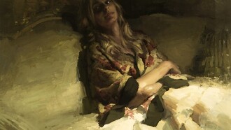 Jeremy Mann. A Model at Rest 70x70