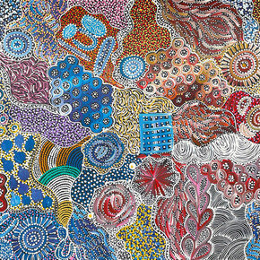 Janet Golder Kngwarreye, Bush yam. My country (detail). Courtesy of Japingka Gallery