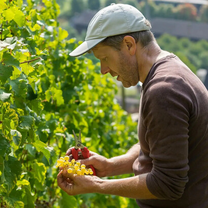 Hoss Hauksson mentre lavora nei suoi campi in Svizzera