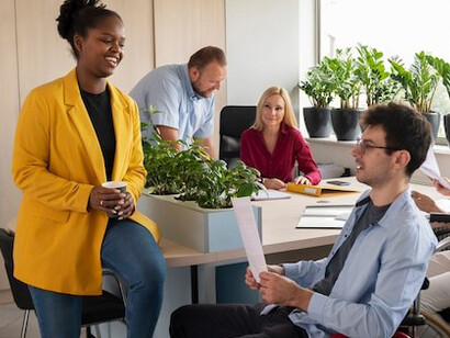 In a DEI-driven company, colleagues collaborate to create an inclusive and equitable work environment that values diversity