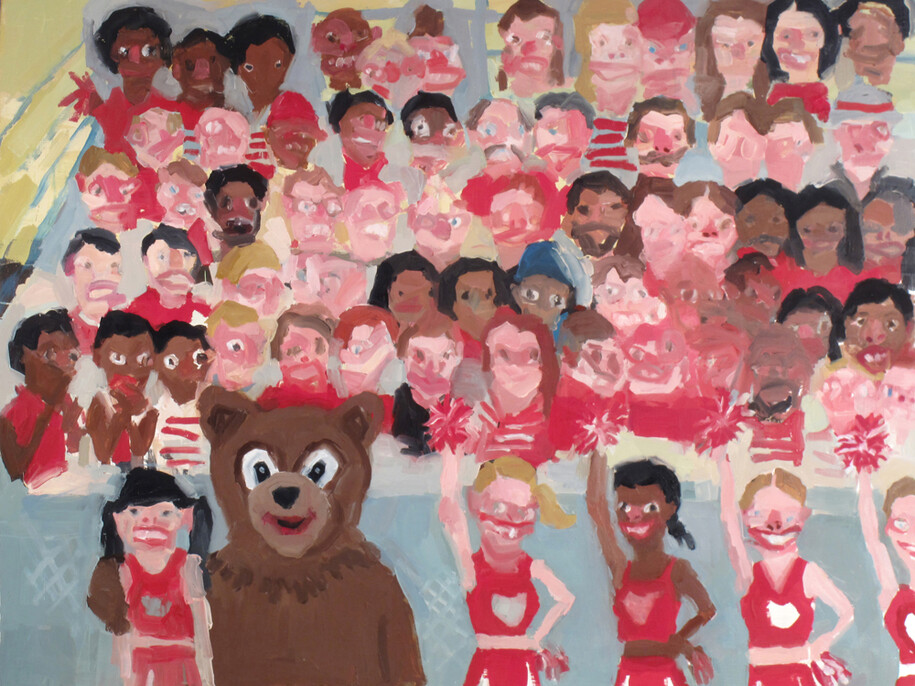 Jennie Ottinger, But I’m A Cheerleader, 2015, Oil on panel, 18 x 24 in / 46 x 61 cm, courtesy of Eleven, London
