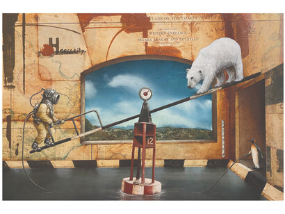 Tyson Grumm, Teeter Totter Water Totter, acrylic on panel, 24x36 inches. Courtesy of the artist and Particia Rovzar Gallery