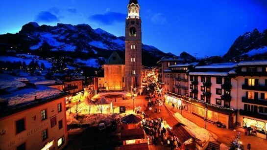 Corso Italia a Cortina durante il periodo Natalizio