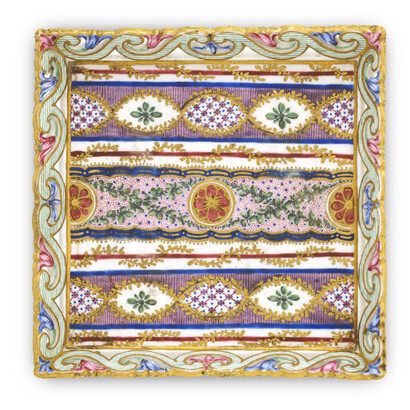 Sèvres Porcelain Manufactory, Painted by Charles-Louis Méreaud, Tray (plateau carré à jour), 1766. Courtesy of NOMA