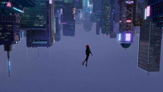 Image from Into the Spiderverse movie, which was highly praised for its creative comic-book style animation
