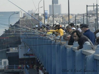 Fishers in Galata Bridge, Istanbul © Chloe Ercoli Bannister
