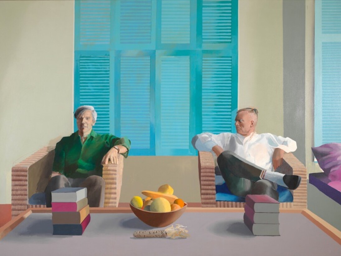 David Hockney, Christopher Isherwood and Don Bachardy 1968. Private Collection © David Hockney