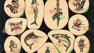 Artwork from 'Vintage Flash Tattoo: 100 Years of Traditional Tattoos from the Collection of Jonathan Shaw', published by powerHouse Books