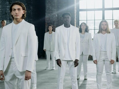 Individuals standing apart yet appearing identical, symbolizing how power dissolves individuality into conformity